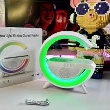 LOA BLUETOOTH CHỮ G kiêm SẠC KHÔNG DÂY tích hợp ĐÈN LED ĐỔI MÀU  BT2301 - Hàng Chính Hãng