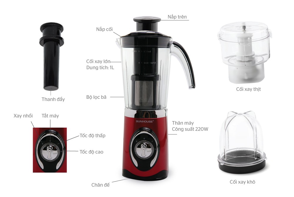 Máy xay sinh tố Sunhouse 5323