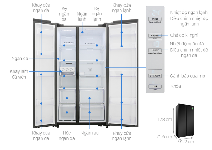 Tủ lạnh Samsung Inverter 655 lít RS62R5001B4/SV - LIÊN HỆ ĐỂ ĐƯỢC GIÁ TỐT