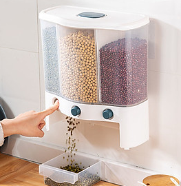 Thùng đựng gạo ngũ cốc 6 lít có 3 ngăn tự động - liên hệ để được giá tốt