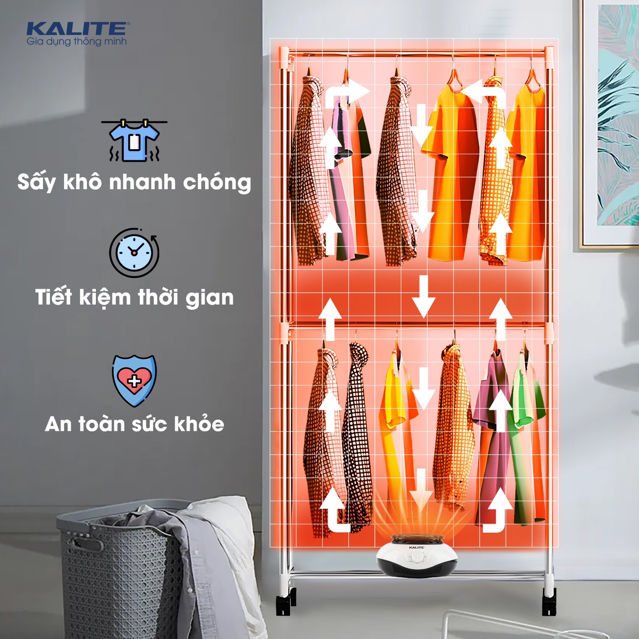 Tủ sấy quần áo Kalite KL6660 - liên hệ để được giá tốt