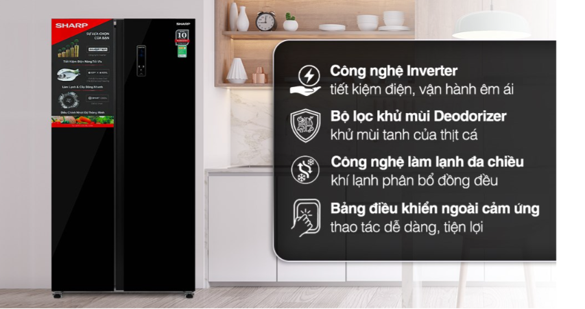 TỦ LẠNH SHARP SJ-SBX440VG-BK, INVERTER, 442L, MÀU ĐEN - LIÊN HỆ ĐỂ ĐƯỢC GIÁ TỐT