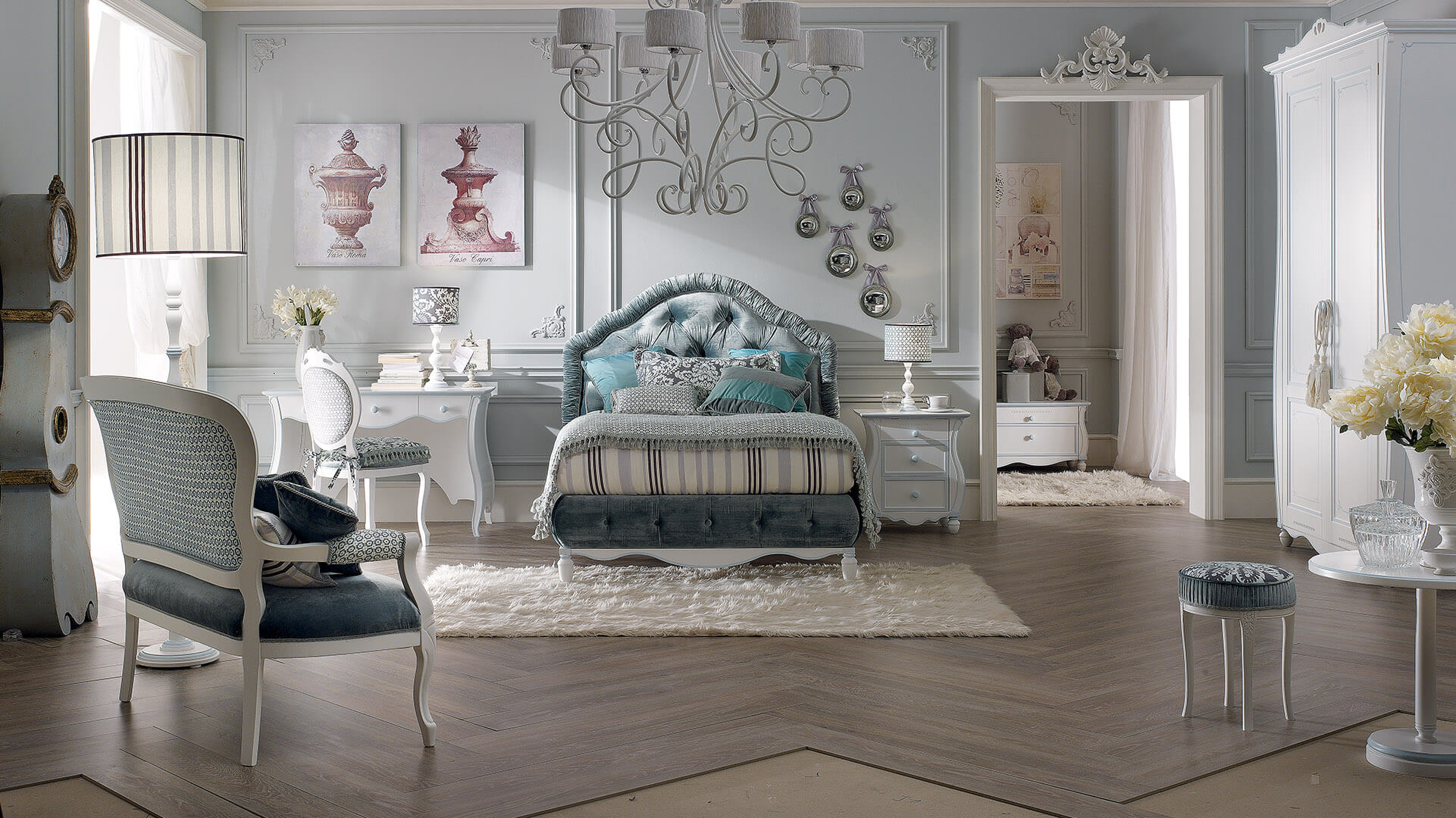 Thiết kế phòng ngủ bé gái theo phong cách tân cổ điển