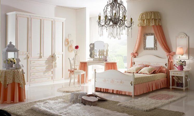 Thiết kế phòng ngủ bé gái theo phong cách tân cổ điển