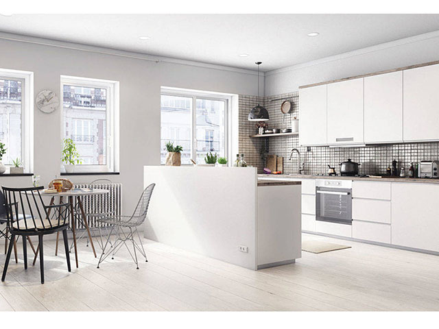 Thiết kế phòng ăn và bếp với nhà có diện tích rộng.