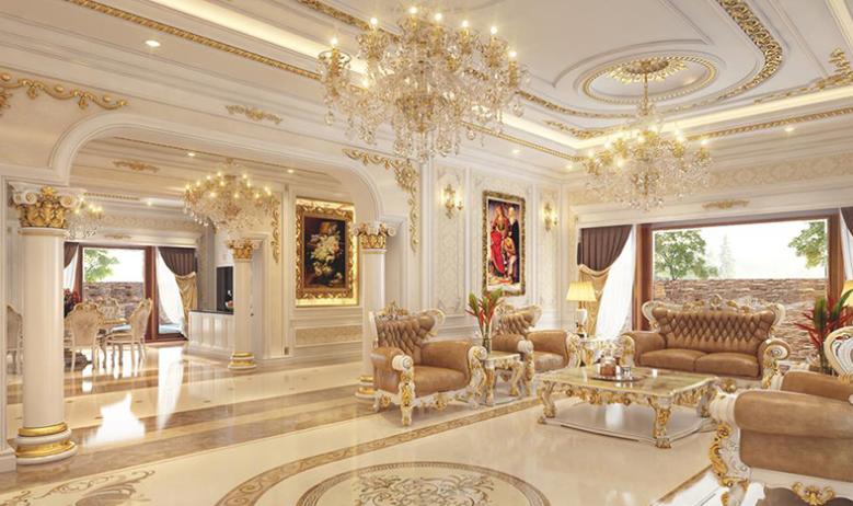 Thiết kế phòng khách với mẫu nhà biệt thự