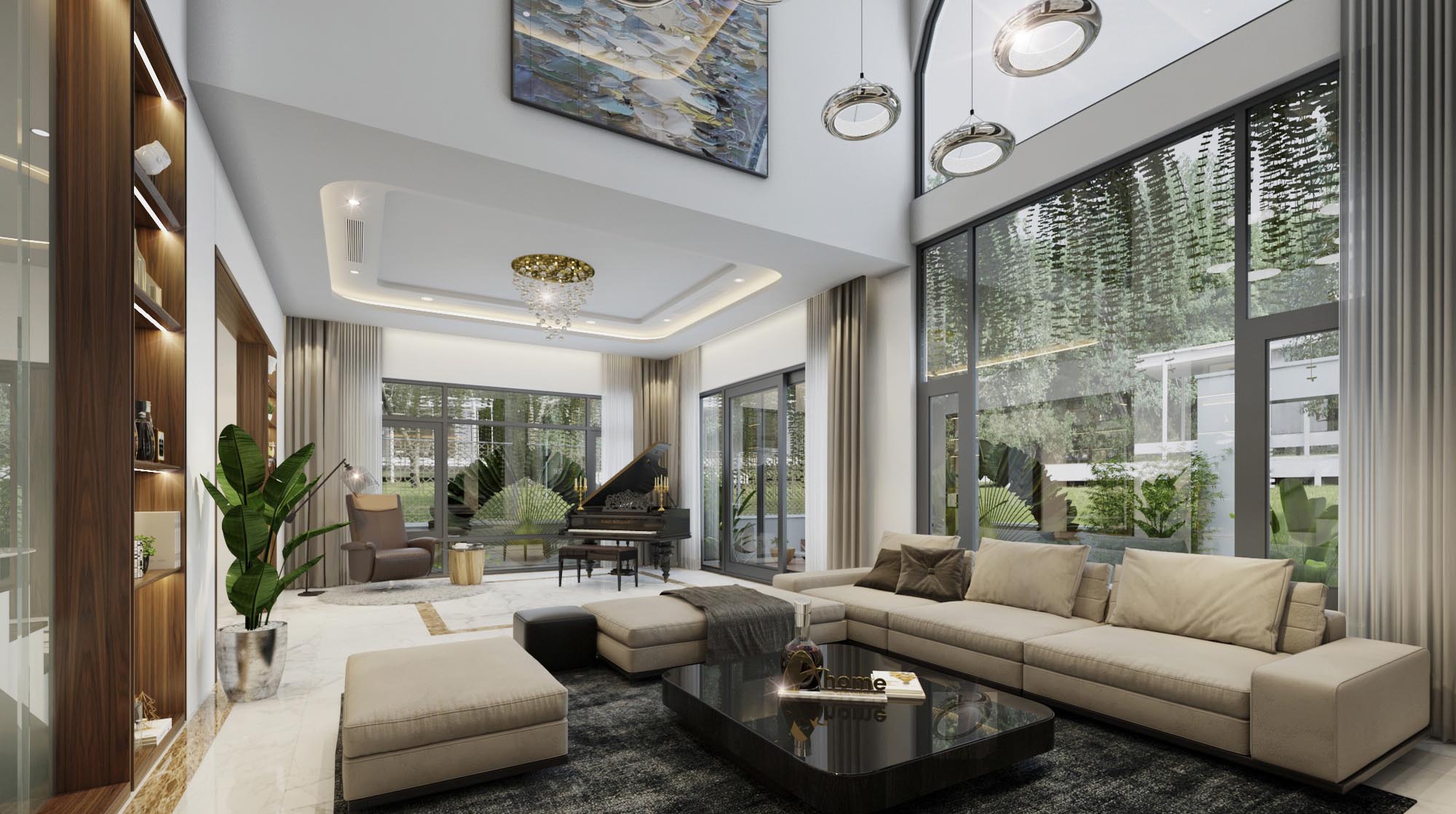 Thiết kế phòng khách với mẫu nhà biệt thự