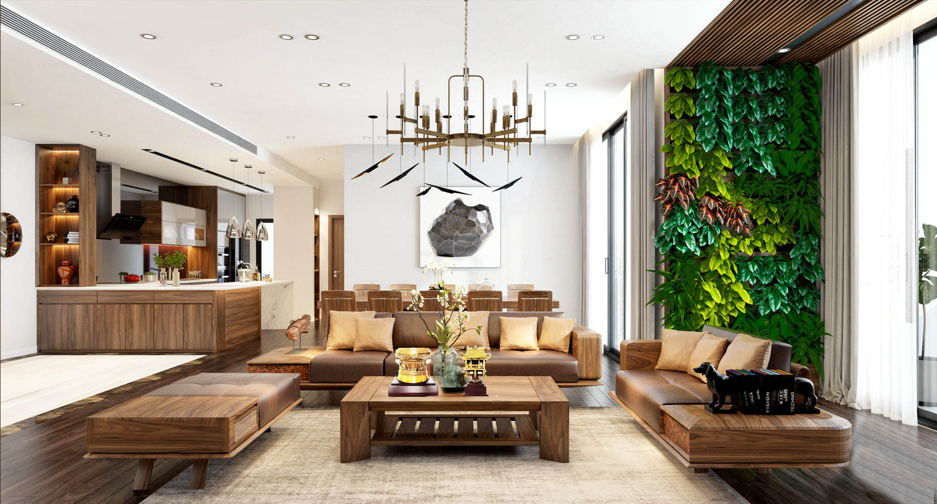 Thiết kế phòng khách với mẫu nhà biệt thự