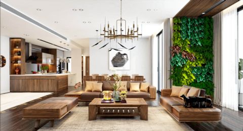 Thiết kế phòng khách với mẫu nhà biệt thự