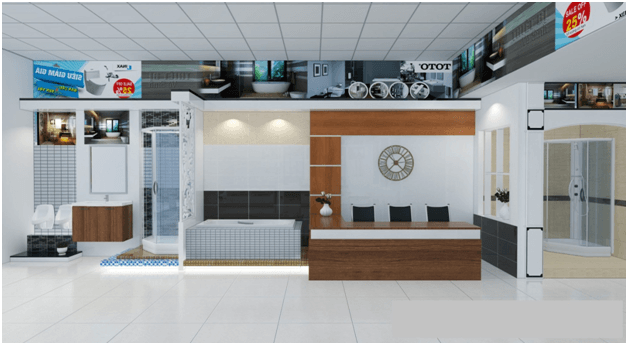 Thiết kế showroom thiết bị vệ sinh sang trọng, thu hút khách hàng