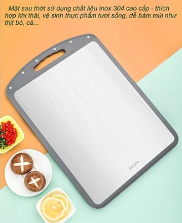 Thớt kháng khuẩn 2 mặt inox và nhựa