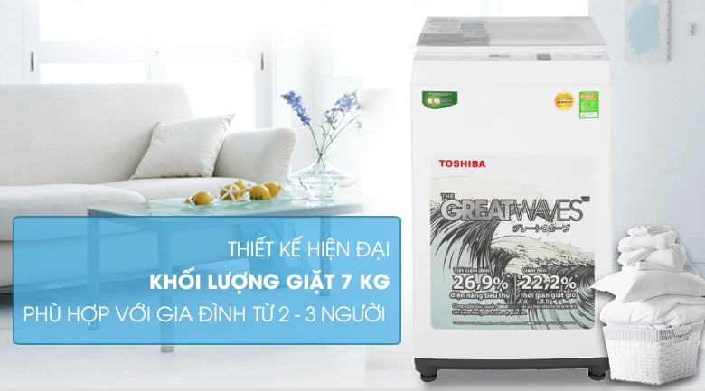Máy giặt Toshiba 7 kg AW-K800AV(WW) lồng đứng màu trắng