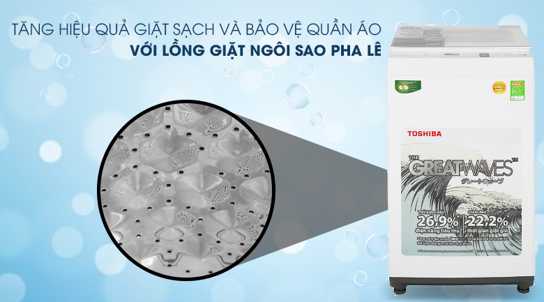 Máy giặt Toshiba 7 kg AW-K800AV(WW) lồng đứng màu trắng