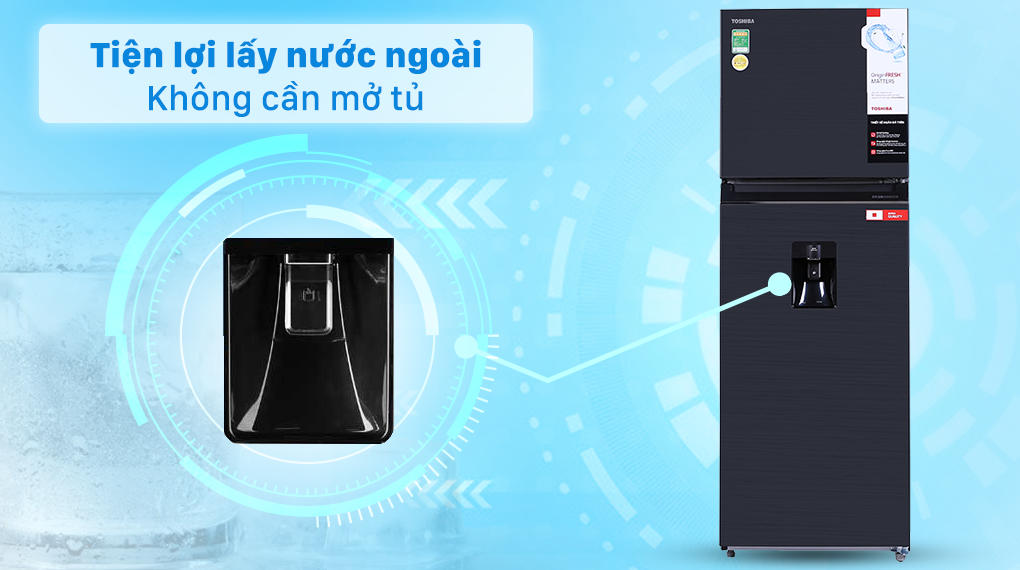 Tủ lạnh Toshiba GR-RT435WE-PMV(06)-MG 337L lấy nước ngoài màu đen