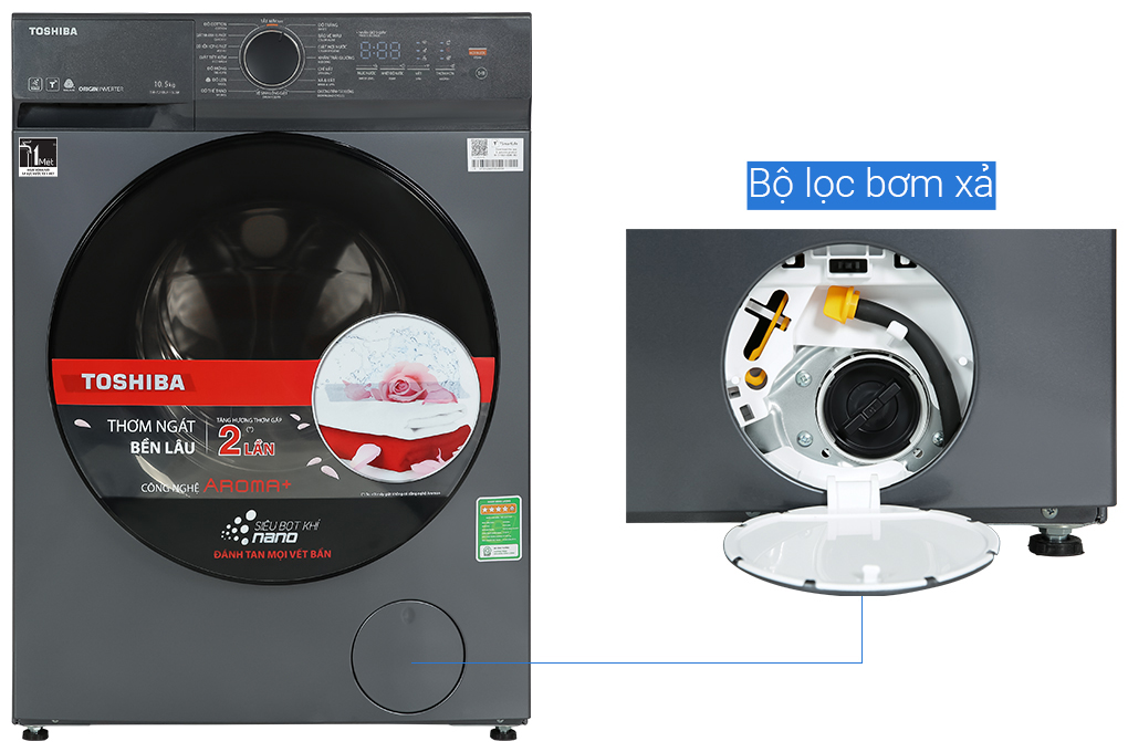 MÁY GIẶT TOSHIBA TW-T21BU115UWV(MG) INVERTER 10.5KG - LIÊN HỆ ĐỂ ĐƯỢC GIÁ TỐT