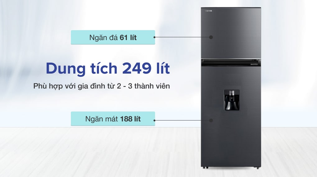 Tủ lạnh Toshiba GR-RT325WE-PMV(06)-MG 249L lấy nước ngoài Inverter
