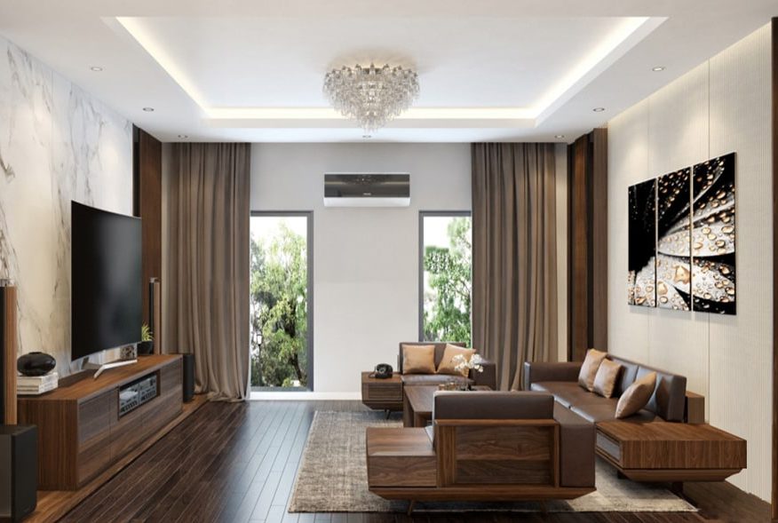 Thiết kế phòng khách bằng đồ gỗ tự nhiên