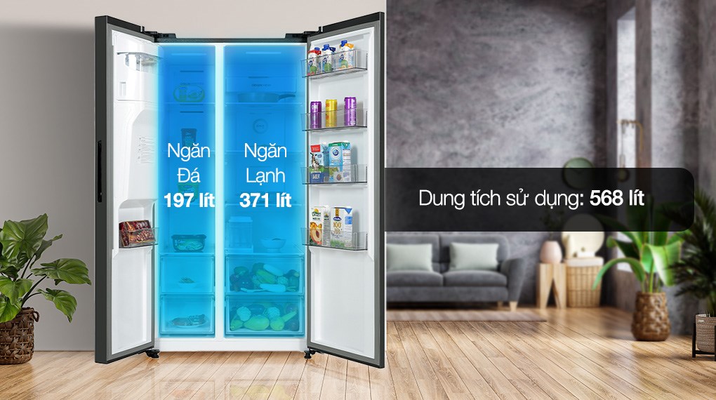TỦ LẠNH TOSHIBA SIDE BY SIDE GR-RS755WIA-PGV(22)-XK Inverter 568 lít