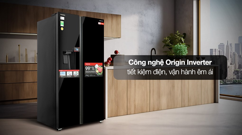 TỦ LẠNH TOSHIBA SIDE BY SIDE GR-RS755WIA-PGV(22)-XK Inverter 568 lít