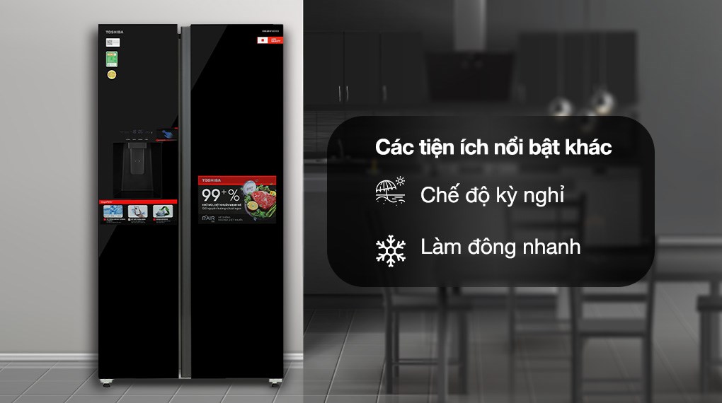 TỦ LẠNH TOSHIBA SIDE BY SIDE GR-RS755WIA-PGV(22)-XK Inverter 568 lít