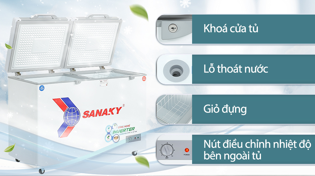TỦ ĐÔNG SANAKY VH-3699W4K, 260L, 2 CHẾ ĐỘ INVERTER - liên hệ để được giá tốt