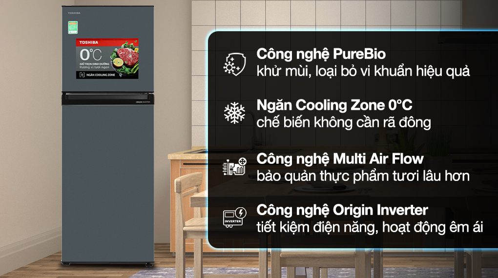 TỦ LẠNH TOSHIBA GR-RT303WE-PMV(52) Inverter 233 lít