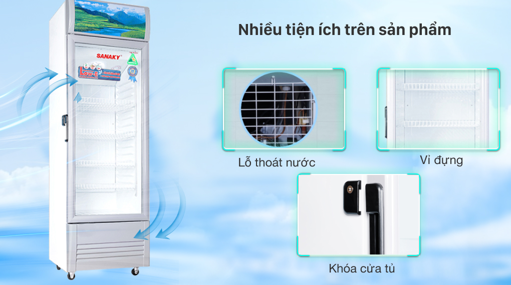 Tủ mát Sanaky VH408K3L Inverter 340 lít