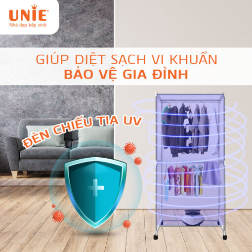 Tủ sấy quần áo UNIE UE-688 kháng khuẩn