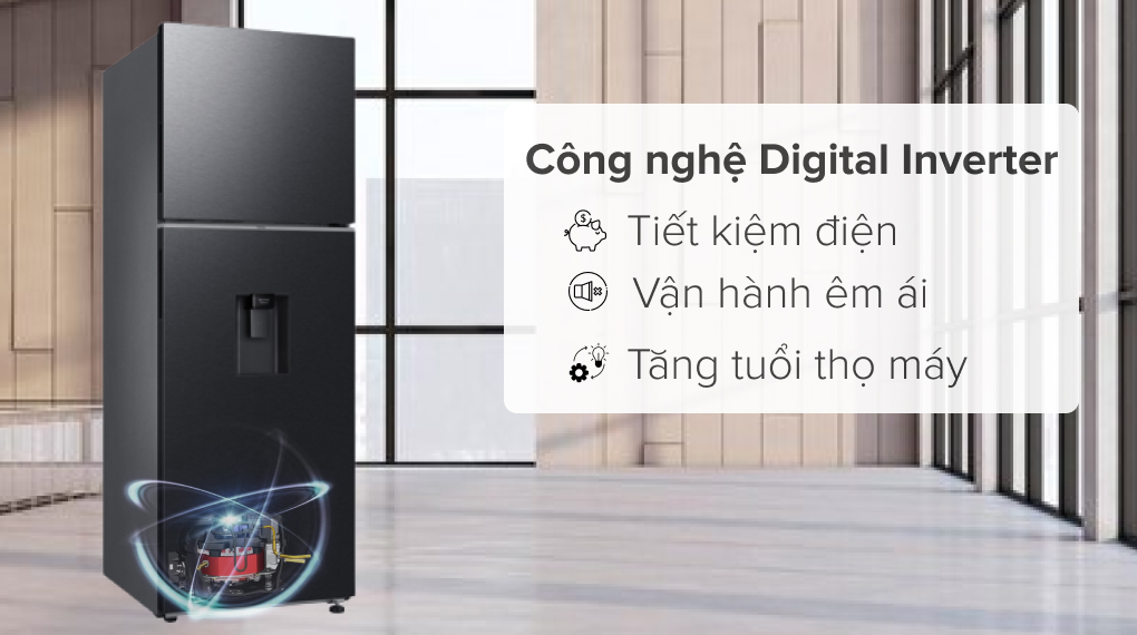 Tủ lạnh Samsung Inverter 345 lít RT35CG5544B1SV Lấy nước ngoài