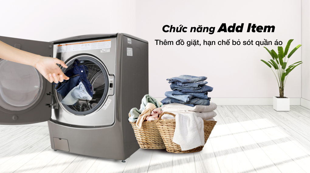 Máy giặt sấy LG Inverter 21 kg F2721HTTV 12kg sấy lồng ngang màu xám Inverter