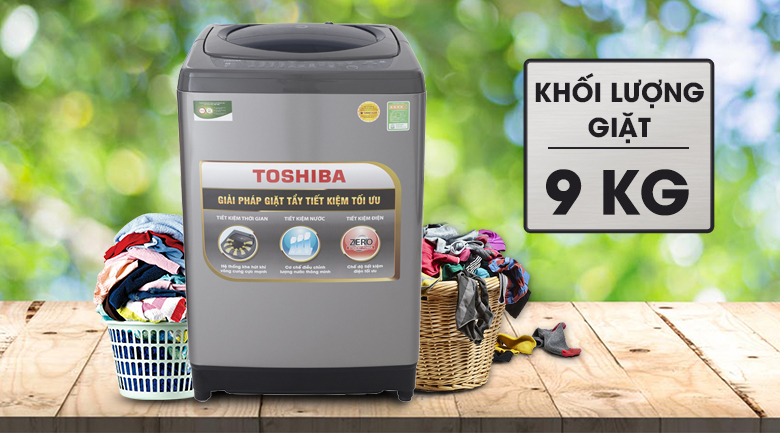 Máy giặt Toshiba AW-H1000GV SB 9kg lồng đứng màu ghi