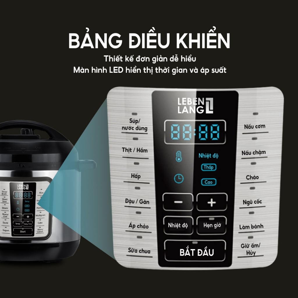 NỒI ÁP SUẤT ĐIỆN ĐA NĂNG LEBENLANG LBL0906, 6L - LIÊN HỆ ĐỂ ĐƯỢC GIÁ TỐT