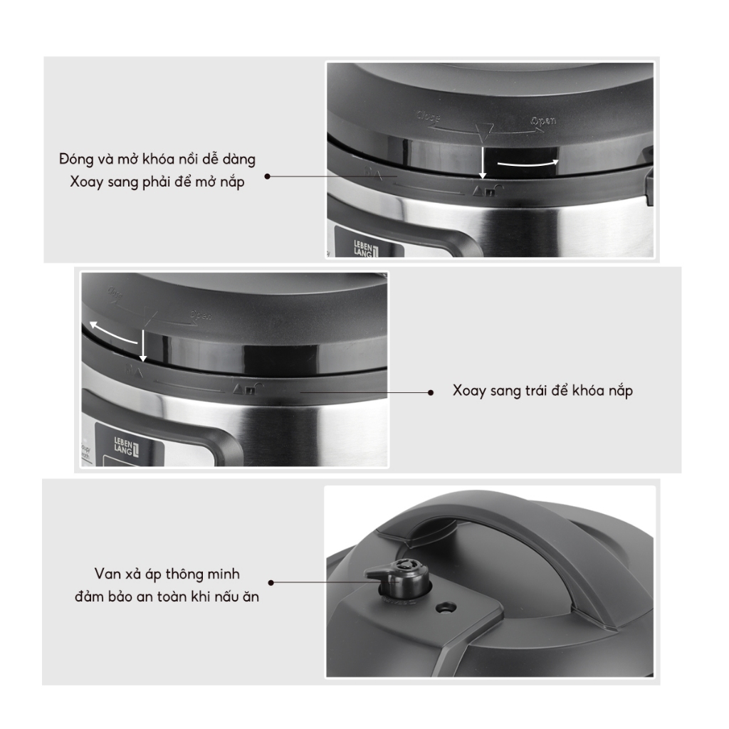 NỒI ÁP SUẤT ĐIỆN ĐA NĂNG LEBENLANG LBL0906, 6L - LIÊN HỆ ĐỂ ĐƯỢC GIÁ TỐT