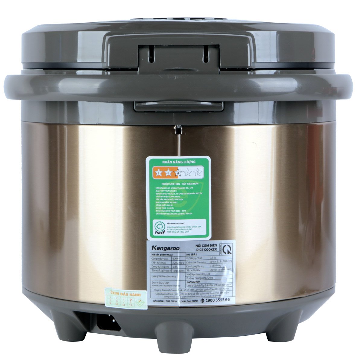 Nồi cơm điện 3D 1.8L Kangaroo KG18R1 - Liên hệ để được giá tốt