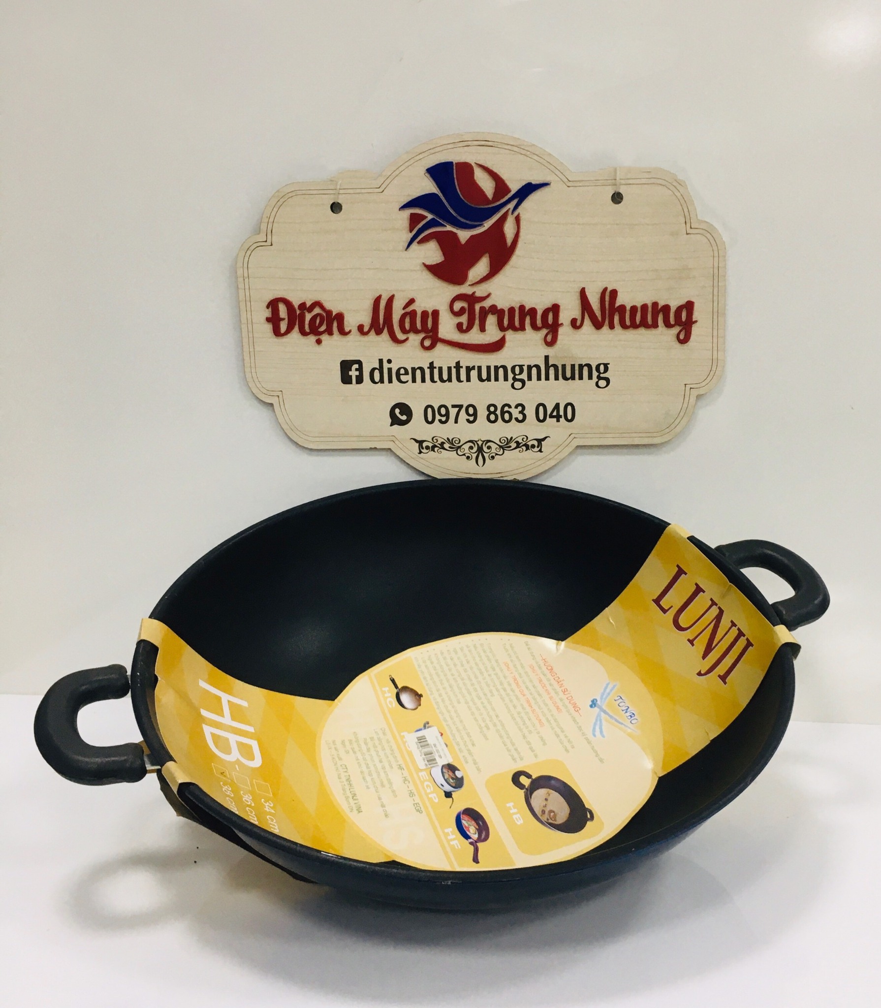 Chảo Tonbo sâu lòng 2 quai HB380 38cm