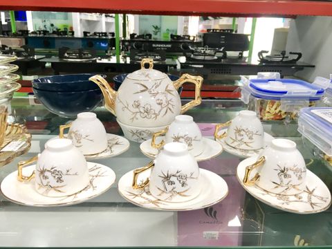 Bộ ấm chén đĩa hòa đào (273) 14-27