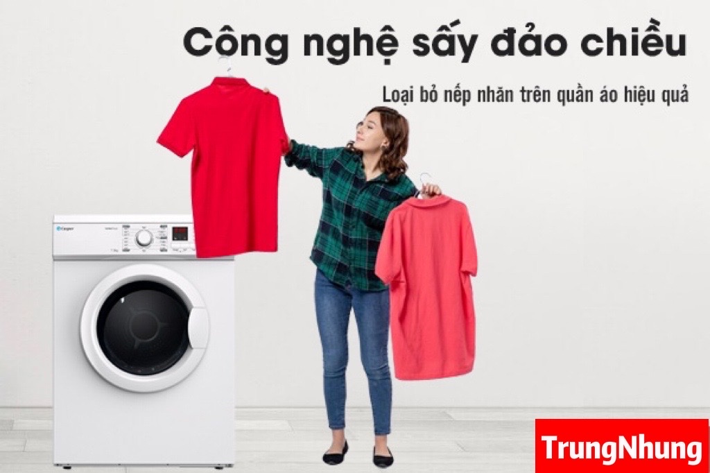 Máy sấy quần áo Casper TD-72VWD, 7.2kg, màu trắng