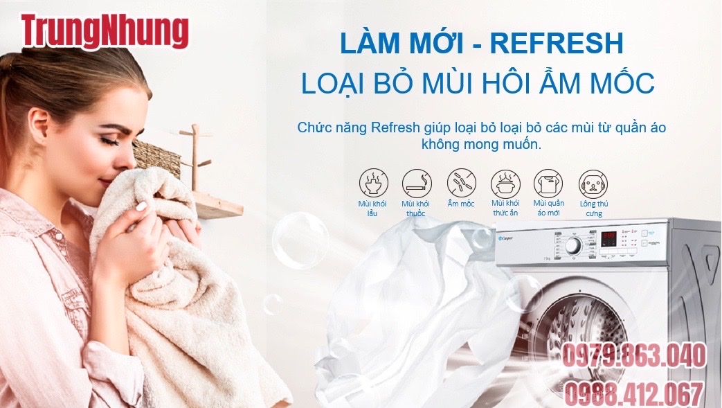 Máy sấy quần áo Casper TD-72VWD, 7.2kg, màu trắng