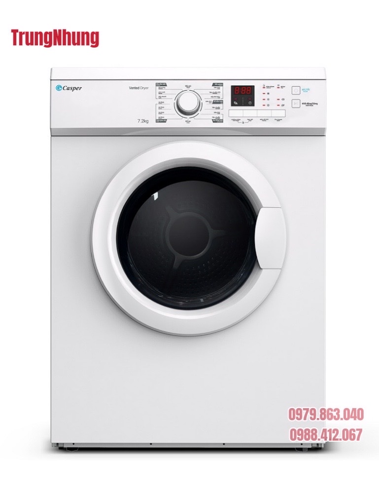 Máy sấy quần áo Casper TD-72VWD, 7.2kg, màu trắng