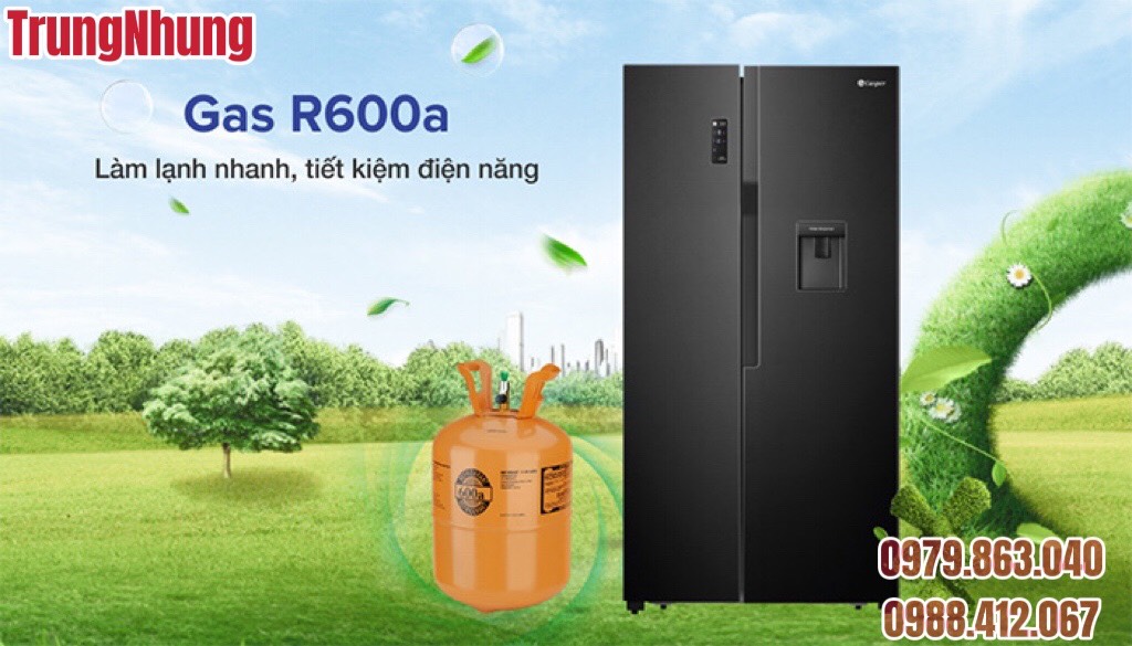 Tủ lạnh Casper RS-570VBW, 552l, màu đen, lấy nước ngoài, inverter