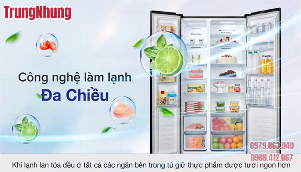 Tủ lạnh Casper RS-570VBW, 552l, màu đen, lấy nước ngoài, inverter