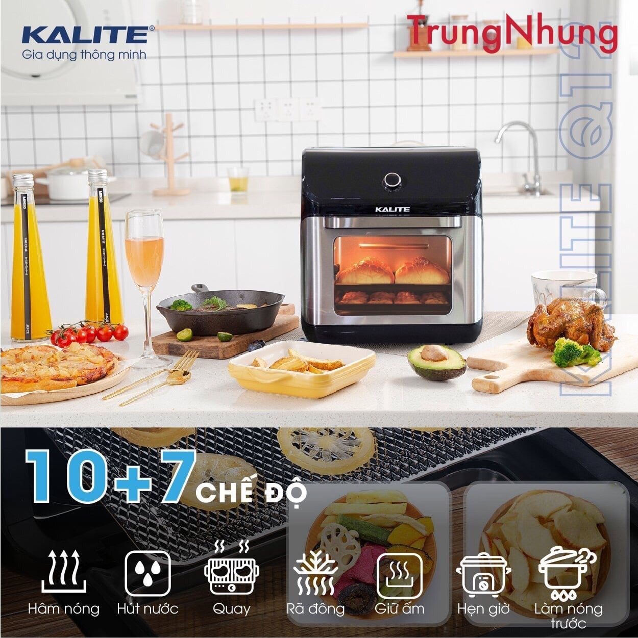 Nồi Chiên Không Dầu Kalite KL-1200 12L