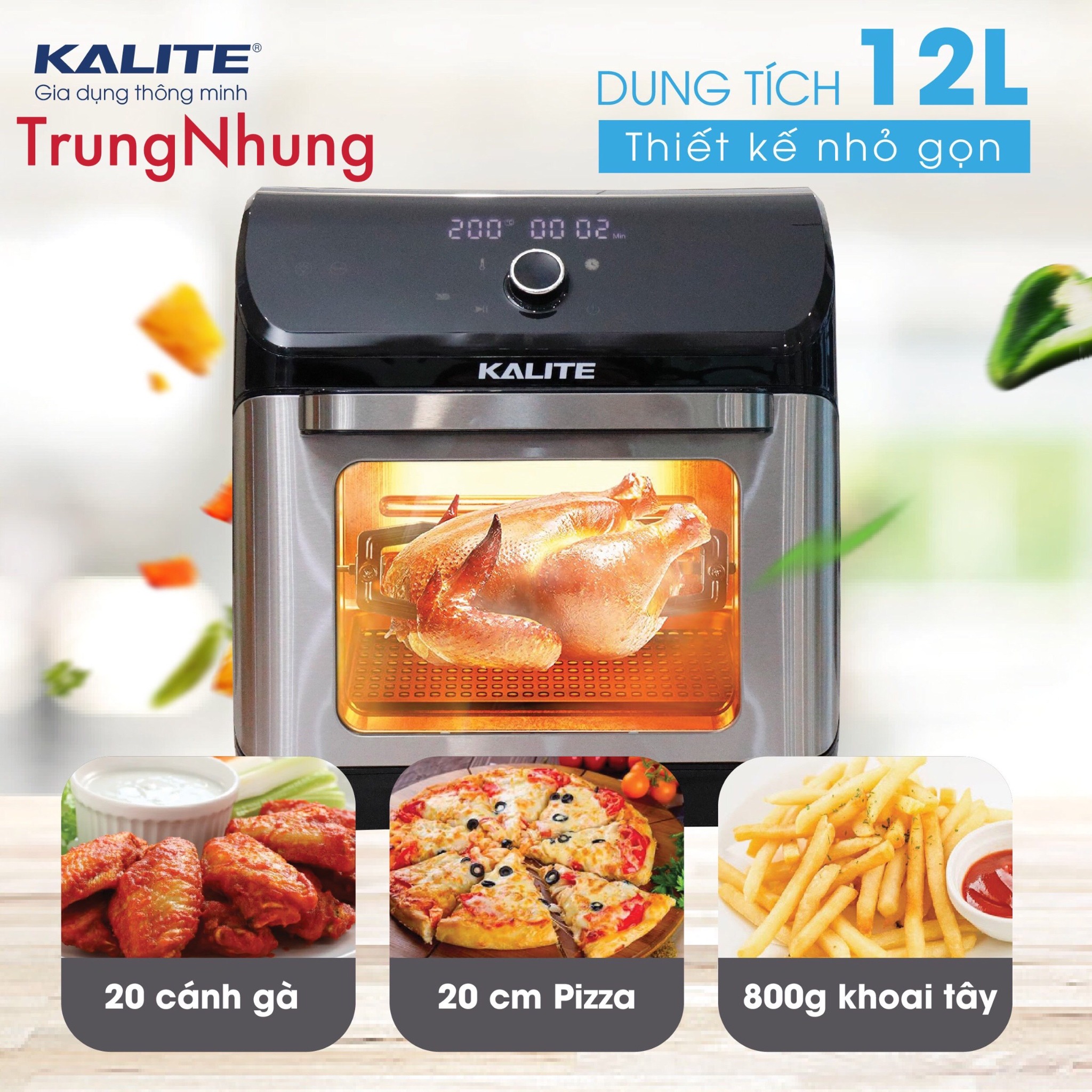 Nồi Chiên Không Dầu Kalite KL-1200 12L