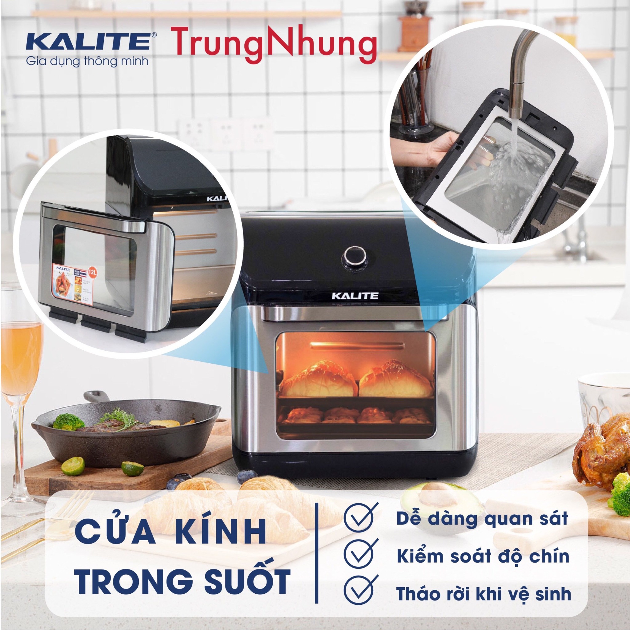Nồi Chiên Không Dầu Kalite KL-1200 12L