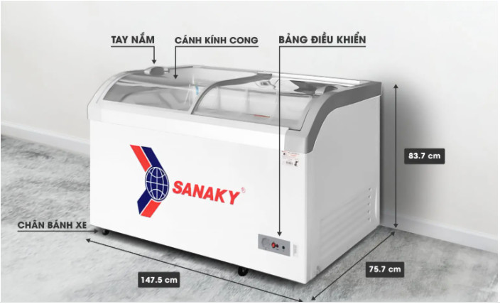 Tủ đông Sanaky VH888KA 500l kình lùa