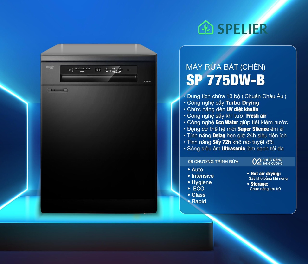 MÁY RỬA BÁT SPELIER SP 775 DW-S - LIÊN HỆ ĐỂ ĐƯỢC GIÁ TỐT