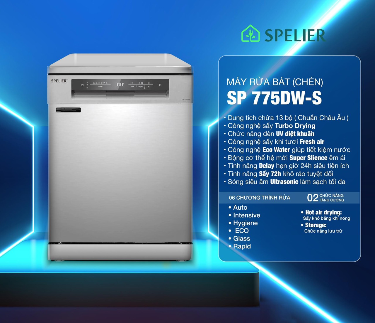 MÁY RỬA BÁT SPELIER SP 775 DW-S - LIÊN HỆ ĐỂ ĐƯỢC GIÁ TỐT