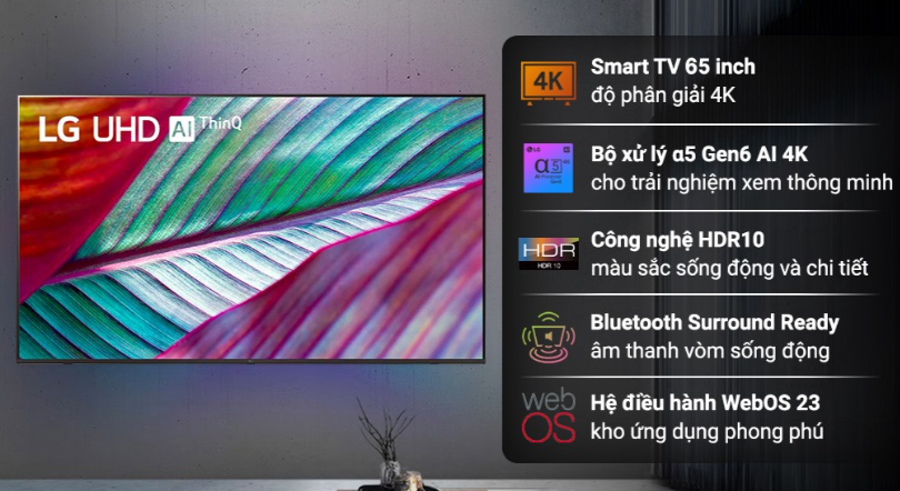 TIVI LG 4K 65 inch 65UR7550PSC - LIÊN HỆ ĐỂ ĐƯỢC GIÁ TỐT