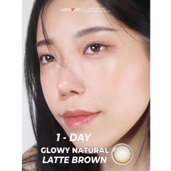 Lens 1 ngày Glowy Natural Latte Brown - Olens