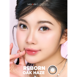 Reborn Oak Haze I-sha - Lens nâu gỗ pha xám sương, hiệu ứng mắt trong veo